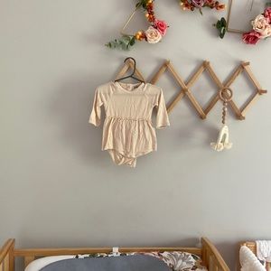 SpearmintLOVE Skirted Bodysuit Long-sleeve, Cream